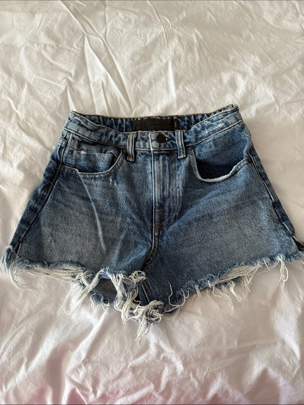 Denim x Alexander Wang Bite High-Rise Denim Shorts size 24